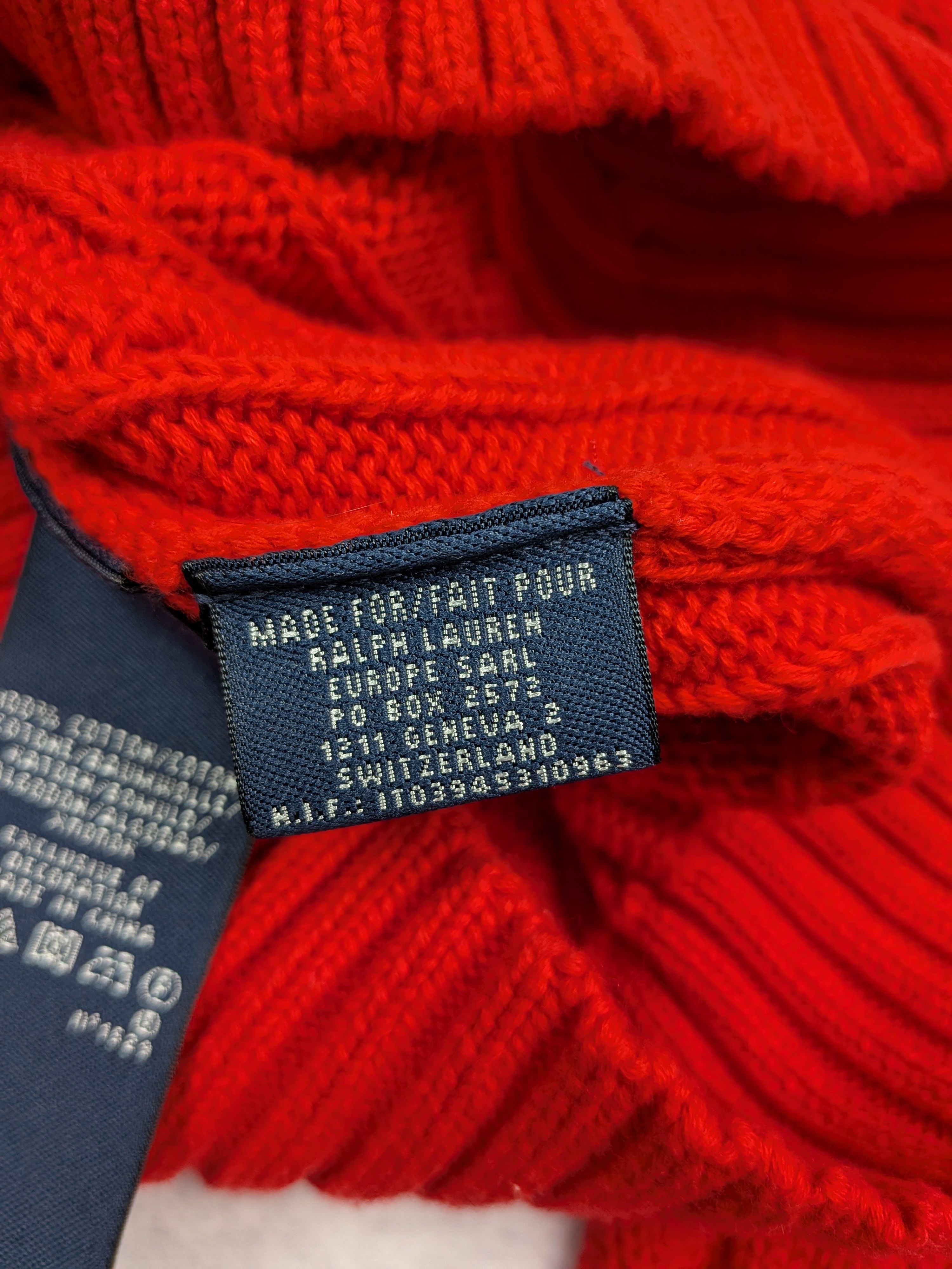 Ralph Lauren Ralph Lauren Sport V-Neck Red Waffle Knit Sweater Size XS Size XS / US 0-2 / IT 36-38 - 8 Thumbnail