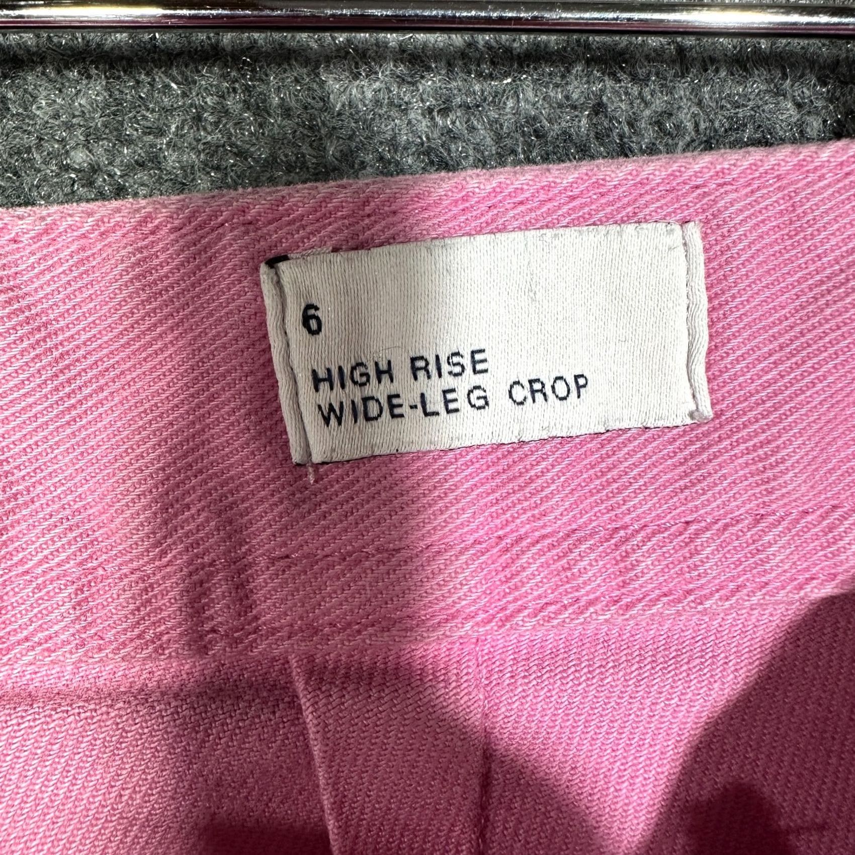 Gap Gap Jeans Wide Leg High Rise Crop Pink Cotton Stretch Pockets Size 6 Womens Size 28" / US 6 / IT 42 - 6 Thumbnail
