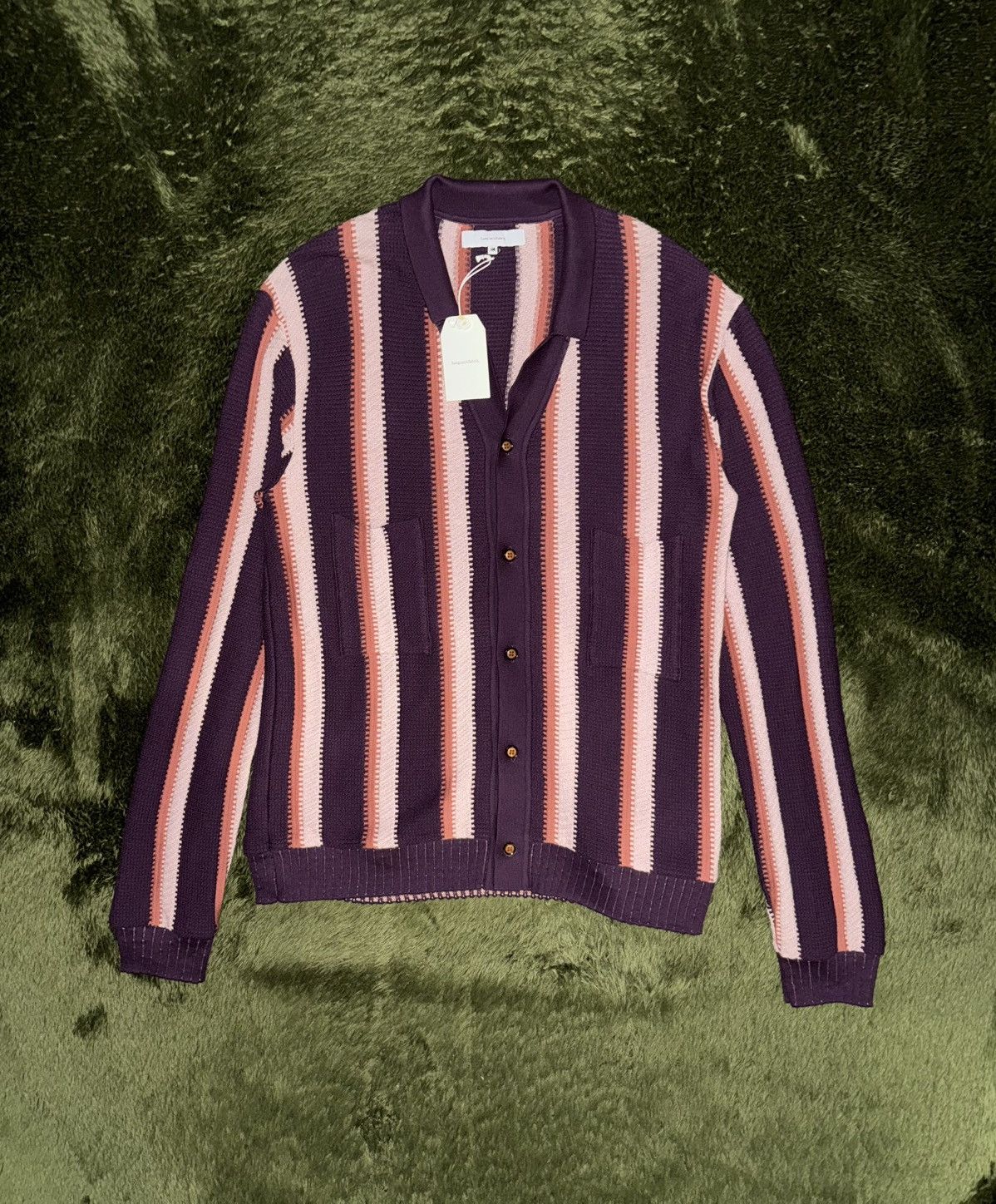 Sasquatchfabrix [XL] Sasquatchfabrix. 24SS Striped Cardigan – Bordeaux Size US XL / EU 56 / 4 - 1 Thumbnail