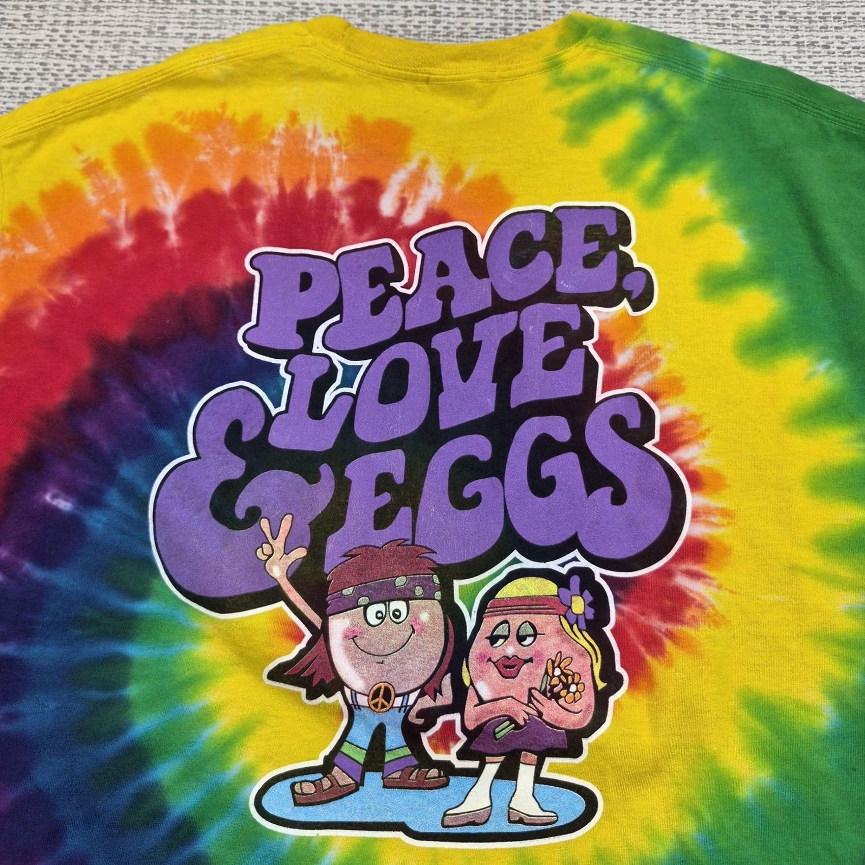 Port & Company Port & Company EggWorks Las Vegas Shirt Mens XL Tie Dye Peace Love Eggs Graphic Shirt Size US XL / EU 56 / 4 - 2 Thumbnail