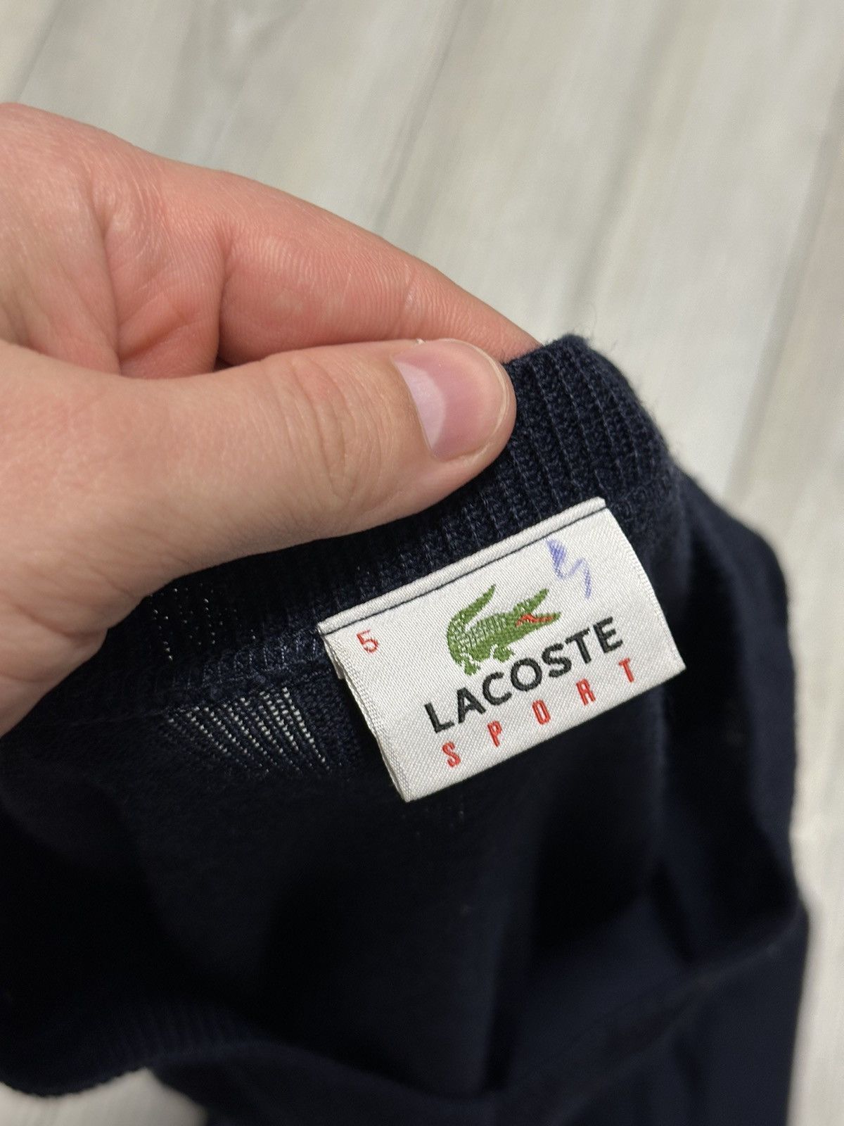 Lacoste Lacoste vintage knitwear pure wool sweater navy blue XL Size US XL / EU 56 / 4 - 3 Thumbnail