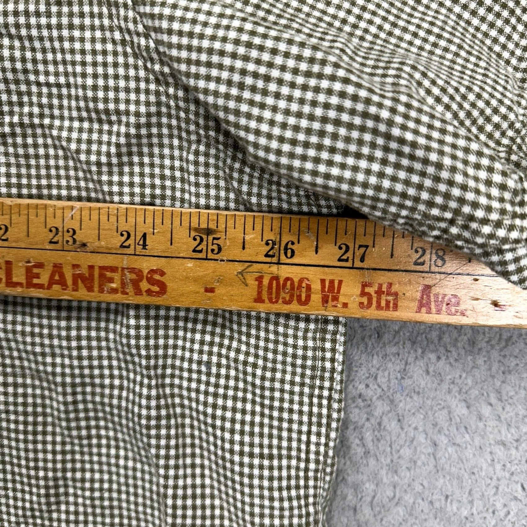 Old Navy Old Navy Shirt 2XL Button-Up Pocket Gingham Check Linen Blend Olive Green White Size US XXL / EU 58 / 5 - 6 Thumbnail