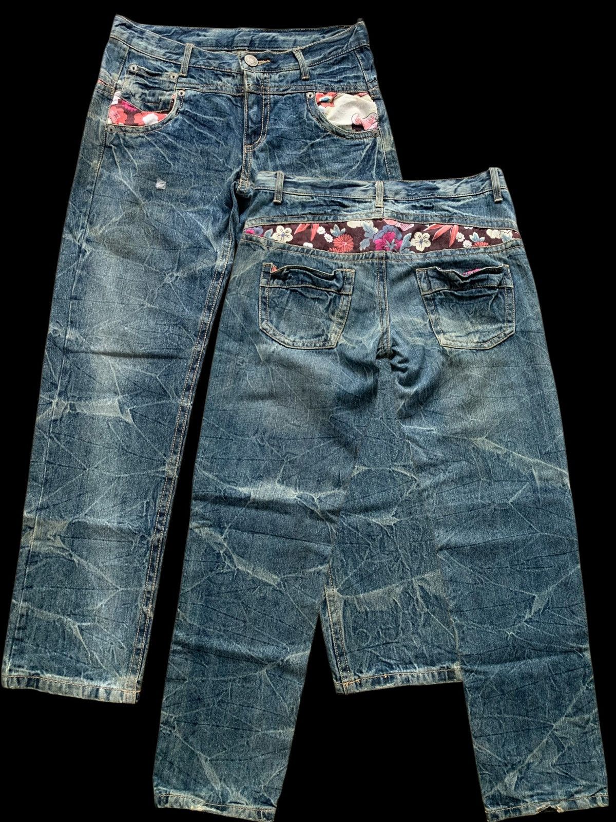 Japanese Brand × Kapital Vintage Denim Floral Japanese Style Distressed Jeans Size 32" / US 10 / IT 46 - 1 Thumbnail