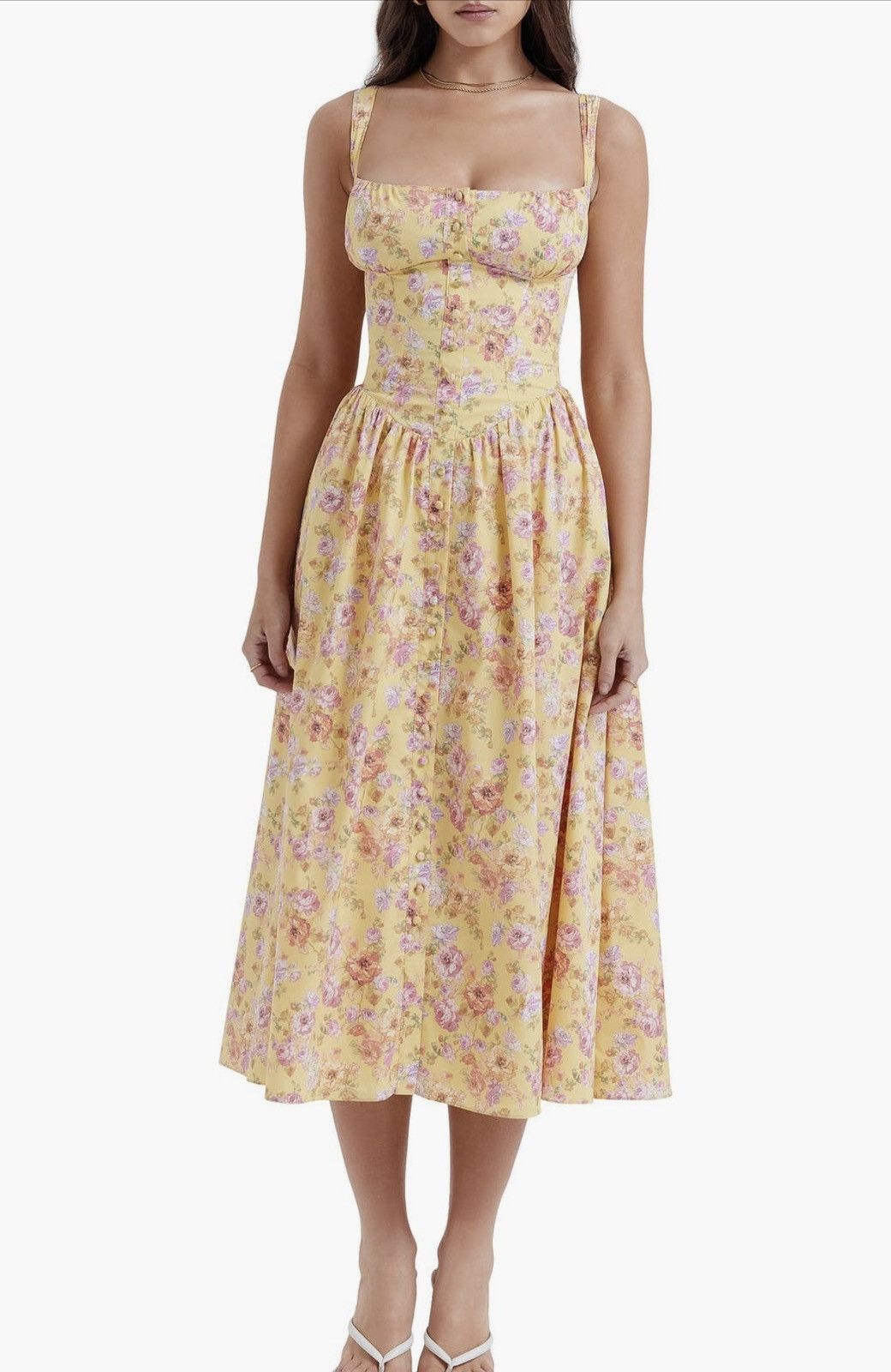 House of CB House of CB Tatiana Butter Print Midi Sundress Size M / US 6-8 / IT 42-44 - 1 Thumbnail