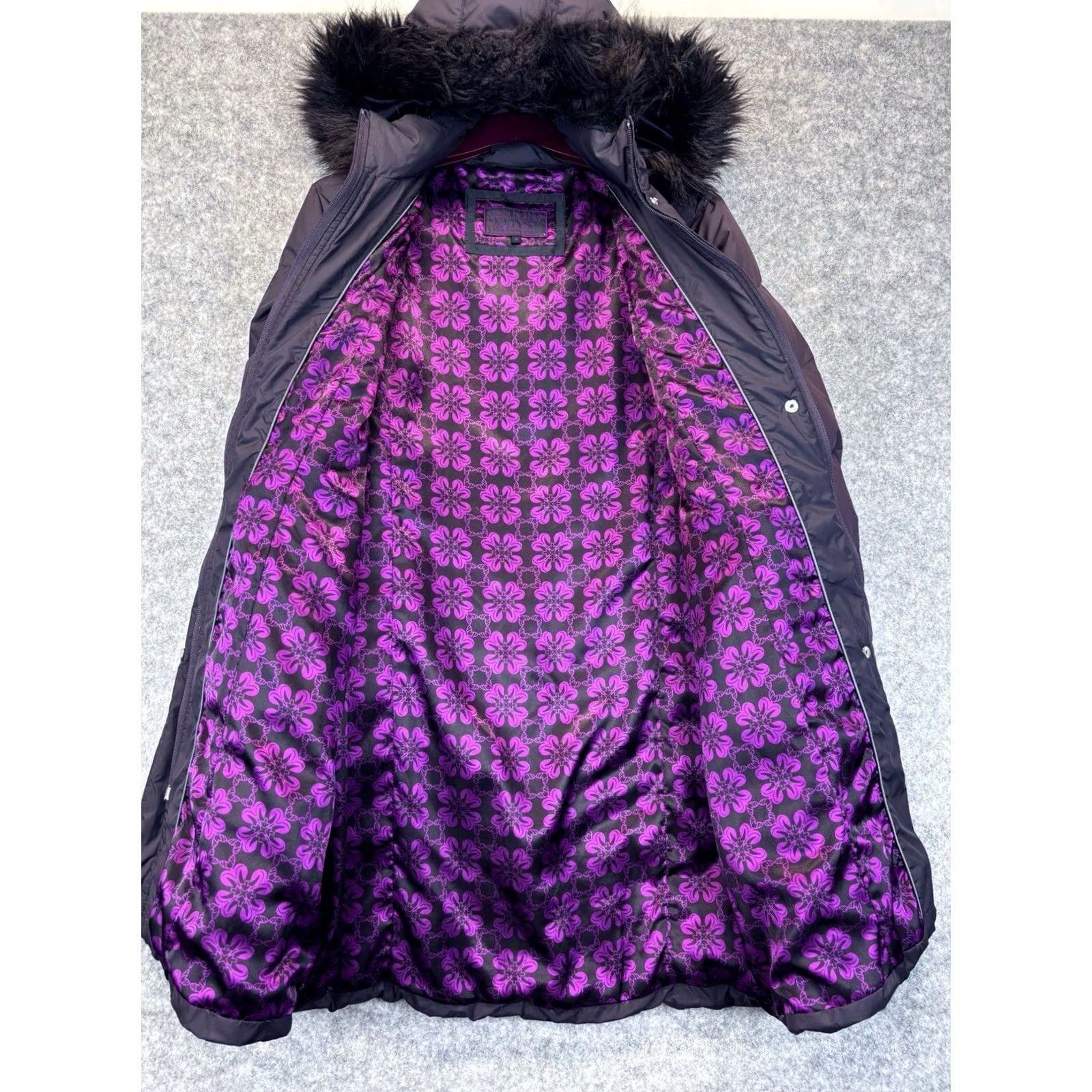 Vintage Per Una Aubergine Purple Medium-Length Hooded Padded Coat - Mid-Length Size M / US 6-8 / IT 42-44 - 6 Thumbnail