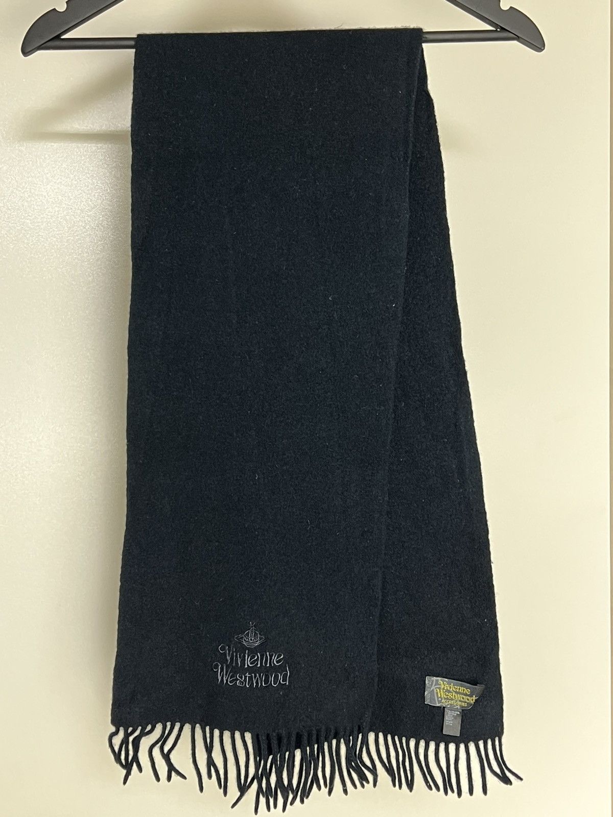 Vivienne Westwood Vivienne Westwood Embroidered Orb Logo Wool Scarf Size ONE SIZE - 2 Thumbnail