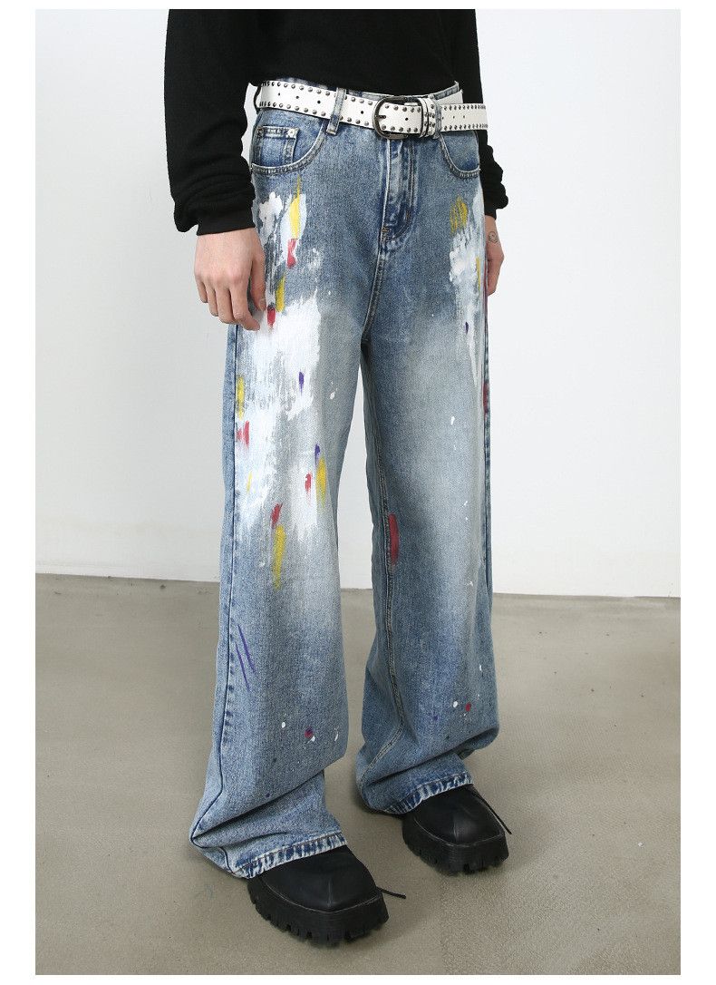 Japanese Brand American graffiti straight loose hip-hop jeans men y2k Size US 32 / EU 48 - 2 Thumbnail