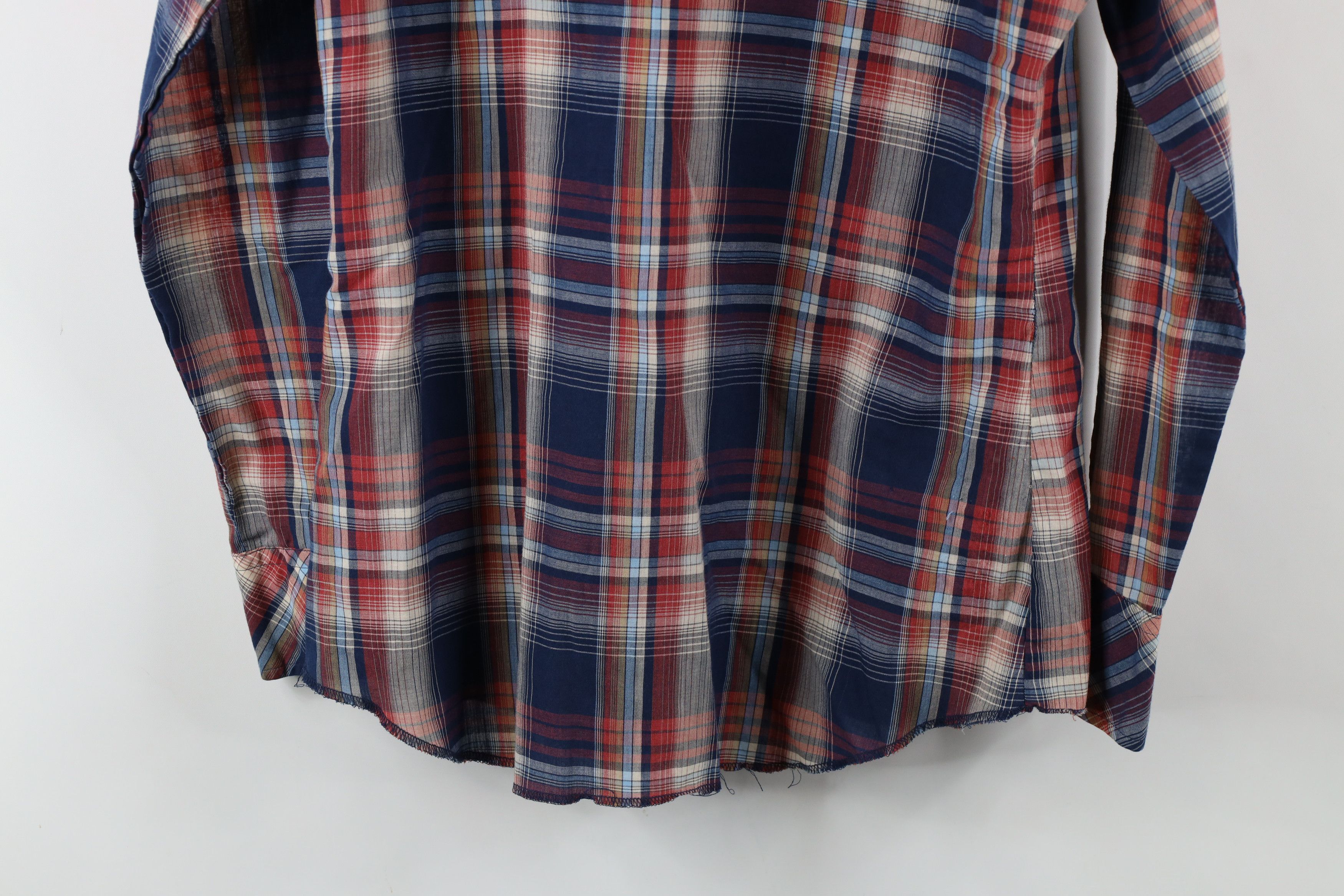 Vintage × Wrangler Vintage 70s Wrangler Western Pearl Snap Button Shirt Plaid Size US L / EU 52-54 / 3 - 15 Thumbnail