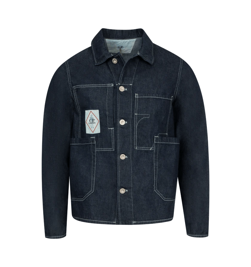 o1h1sh10525 3-1 Denim Chore Jacket in Navy Blue