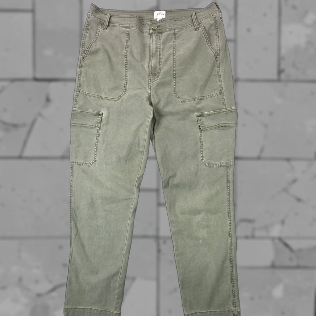 J.Crew J.CREW Cargo Pants Womens Tapered Relaxed Fit Army Green 34x29 31 Tall Ankle Size 24" / US 00 / IT 34 - 1 Thumbnail