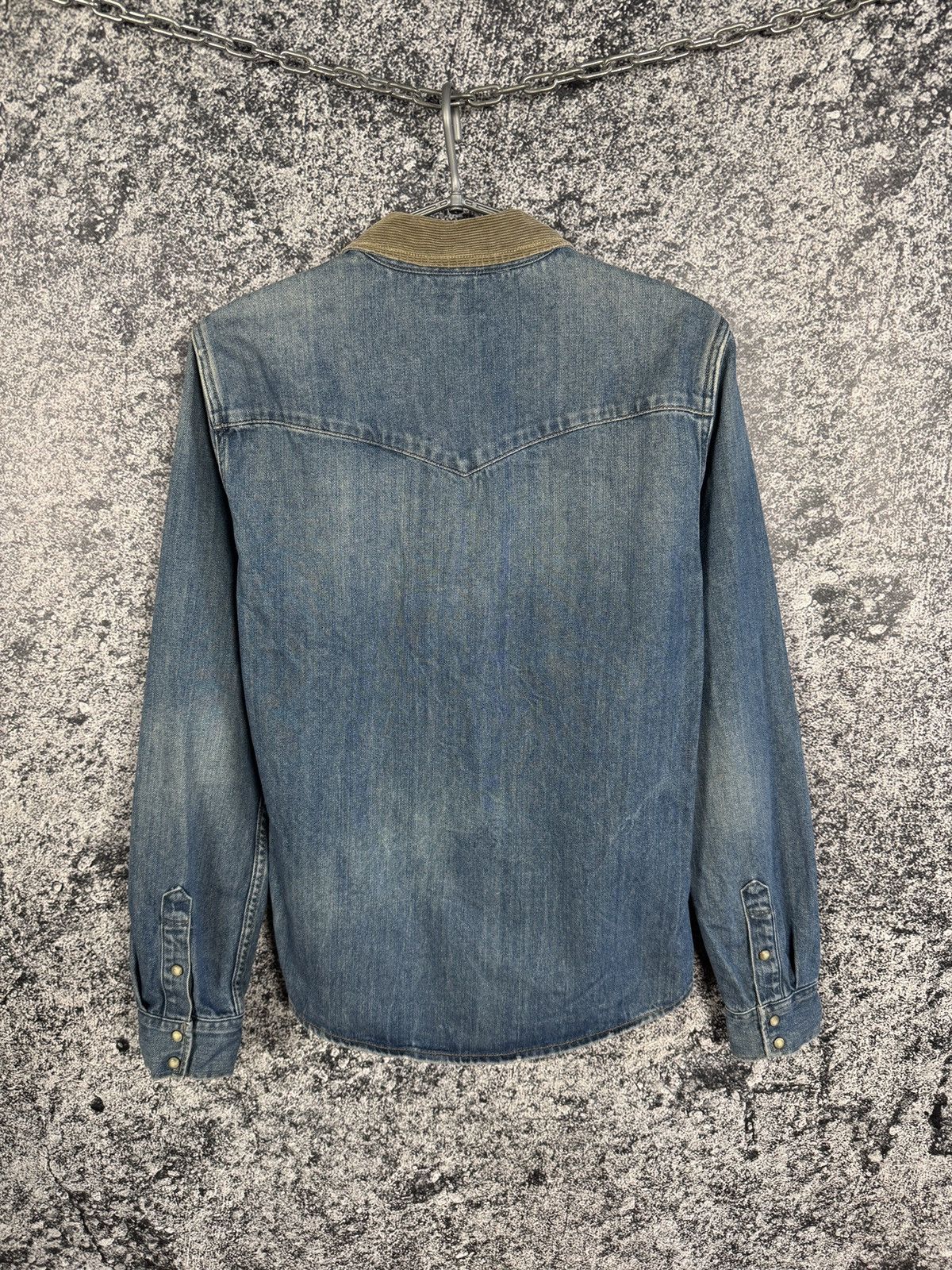Allsaints Allsaints Spitalfields Bedford Denim Shirt Snap Button Sz M Size US M / EU 48-50 / 2 - 9 Thumbnail