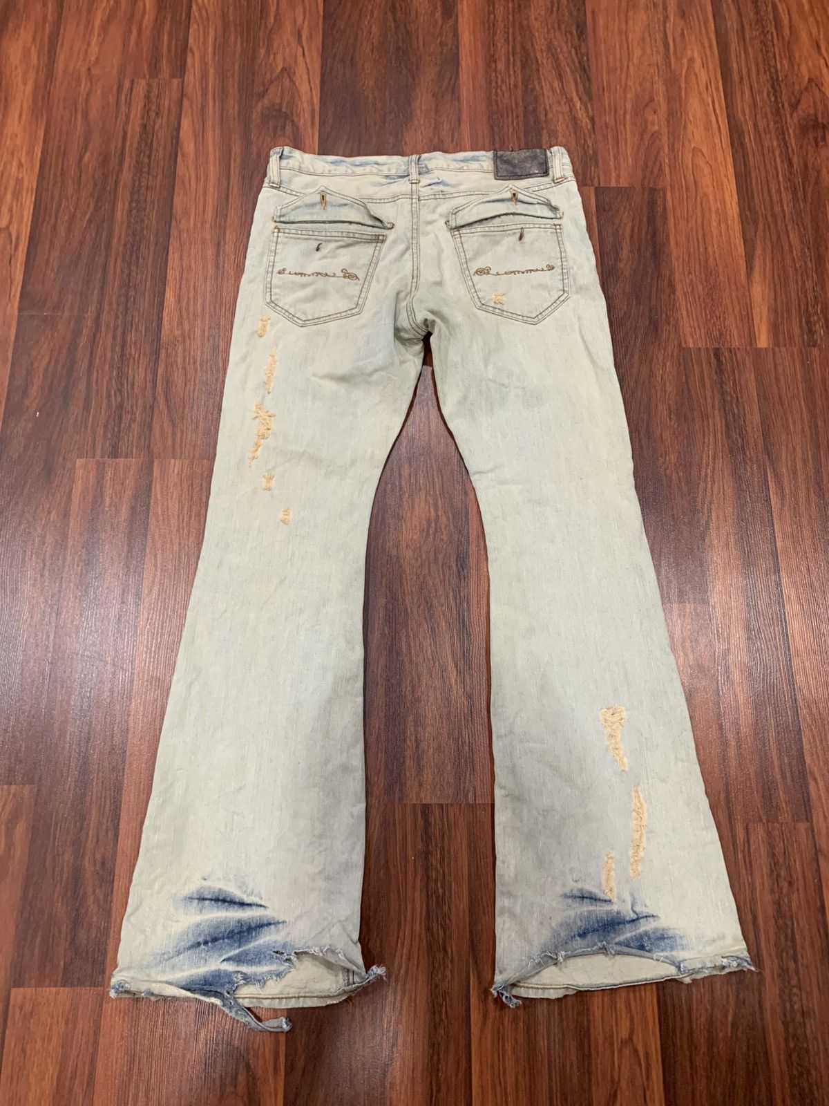 GOA Vintage Distressed Flared Goa Jeans Size 34" / US 12 / IT 48 - 4 Thumbnail