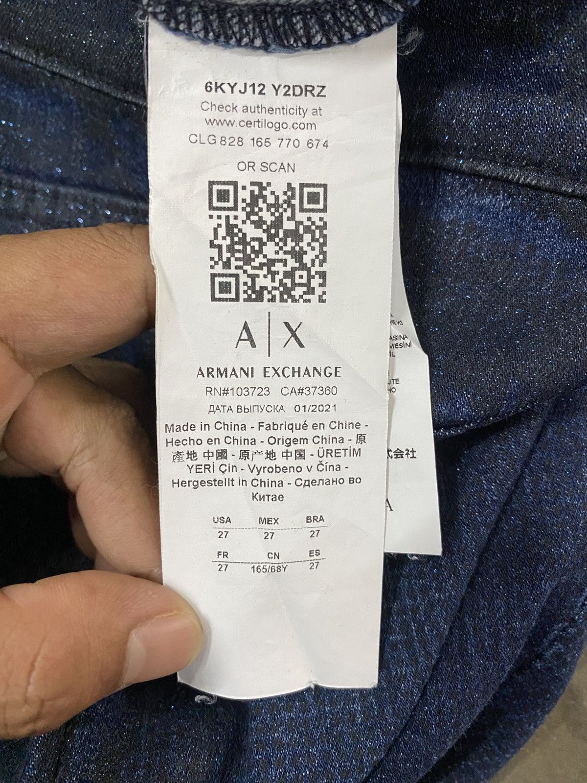 Armani Exchange Armani Exchange J12 Legging Lift Up Wax Blink Jeans @245 Size 27" / US 4 / IT 40 - 10 Thumbnail