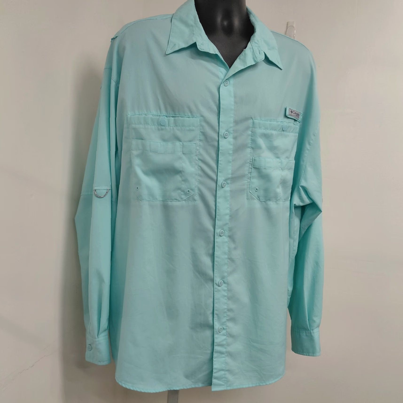 Vintage Columbia PFG Omni-Shade Shirt Men's XXL Seafoam Green Long Sleeve Button Up Size US XXL / EU 58 / 5 - 3 Thumbnail
