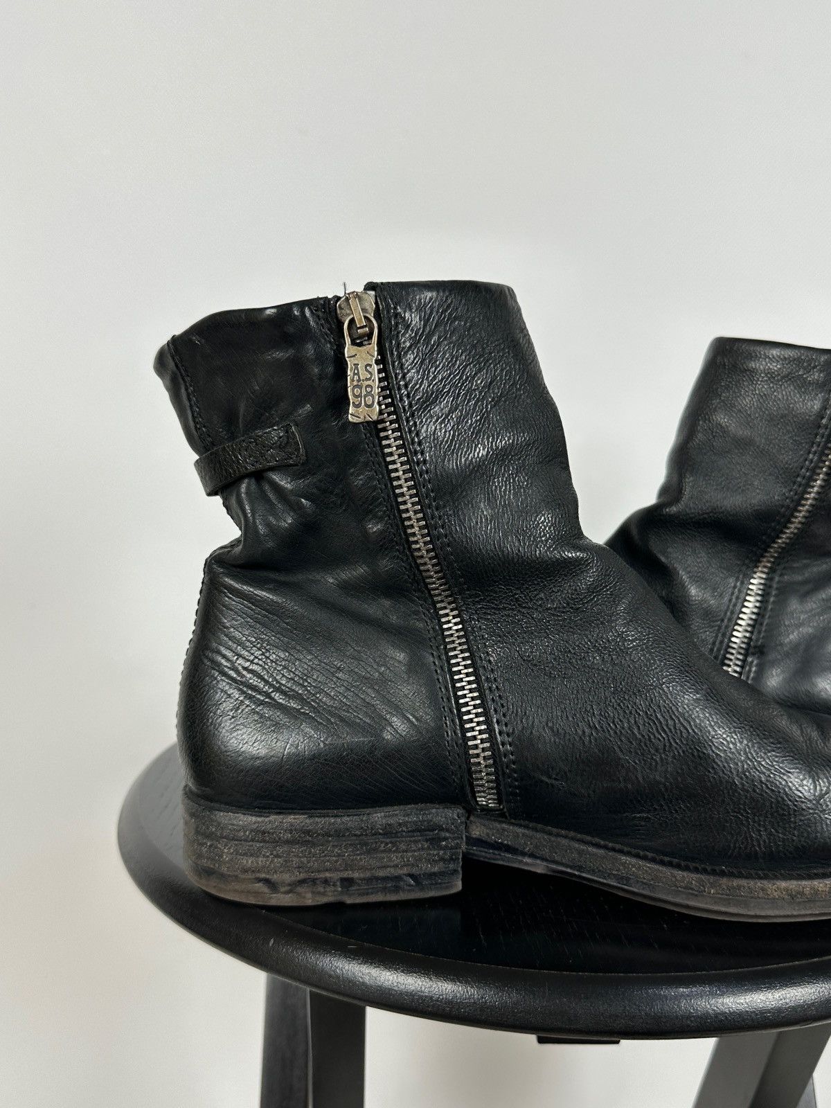 A.S.98 A.S.98. Airstep Black Leather Biker Ankle Boots Size US 8 / IT 38 - 18 Thumbnail