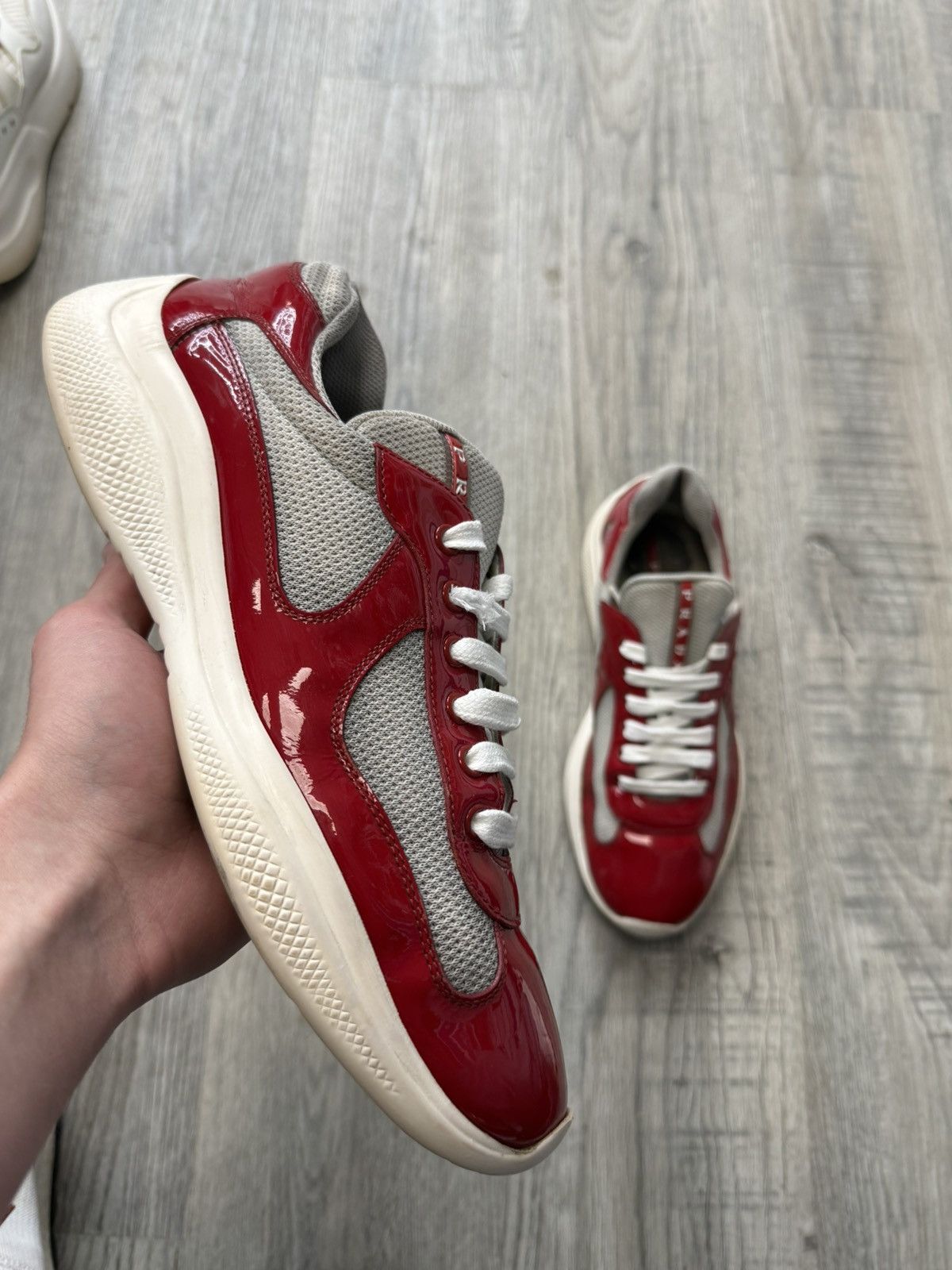 Prada Prada Cup Sneakers - Red / Grey Size US 9 / EU 42 - 1 Thumbnail