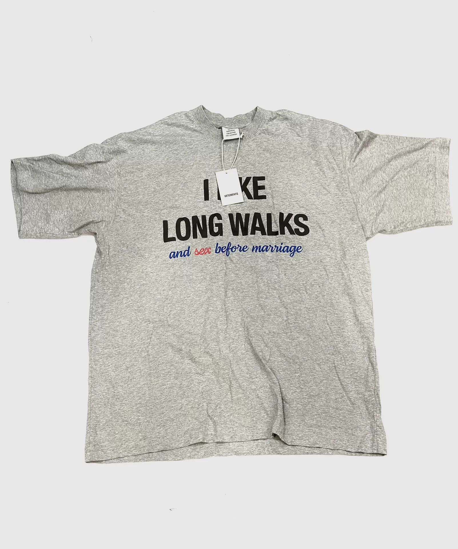 Vetements Vetements Grey Slogan Short Sleeve T-shirt Size US S / EU 44-46 / 1 - 1 Thumbnail
