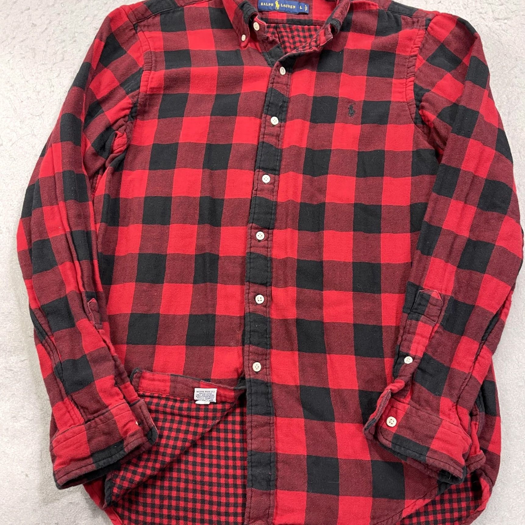 Ralph Lauren Ralph Lauren Shirt Mens Large Red Black Buffalo Plaid Flannel Button-Down Casual Size US L / EU 52-54 / 3 - 3 Thumbnail