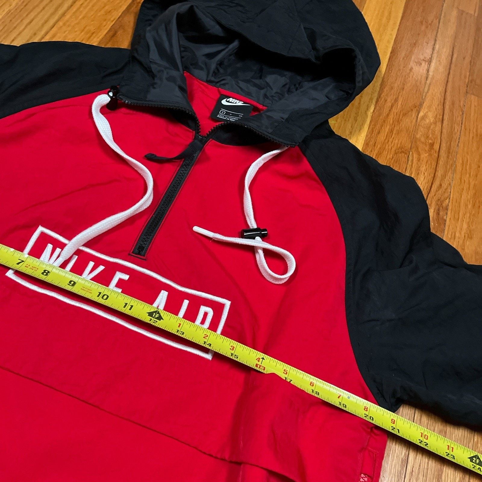Nike Nike Air Anorak 1/4 Zip Hooded Red Black Small Nylon Jacket Size US S / EU 44-46 / 1 - 5 Thumbnail