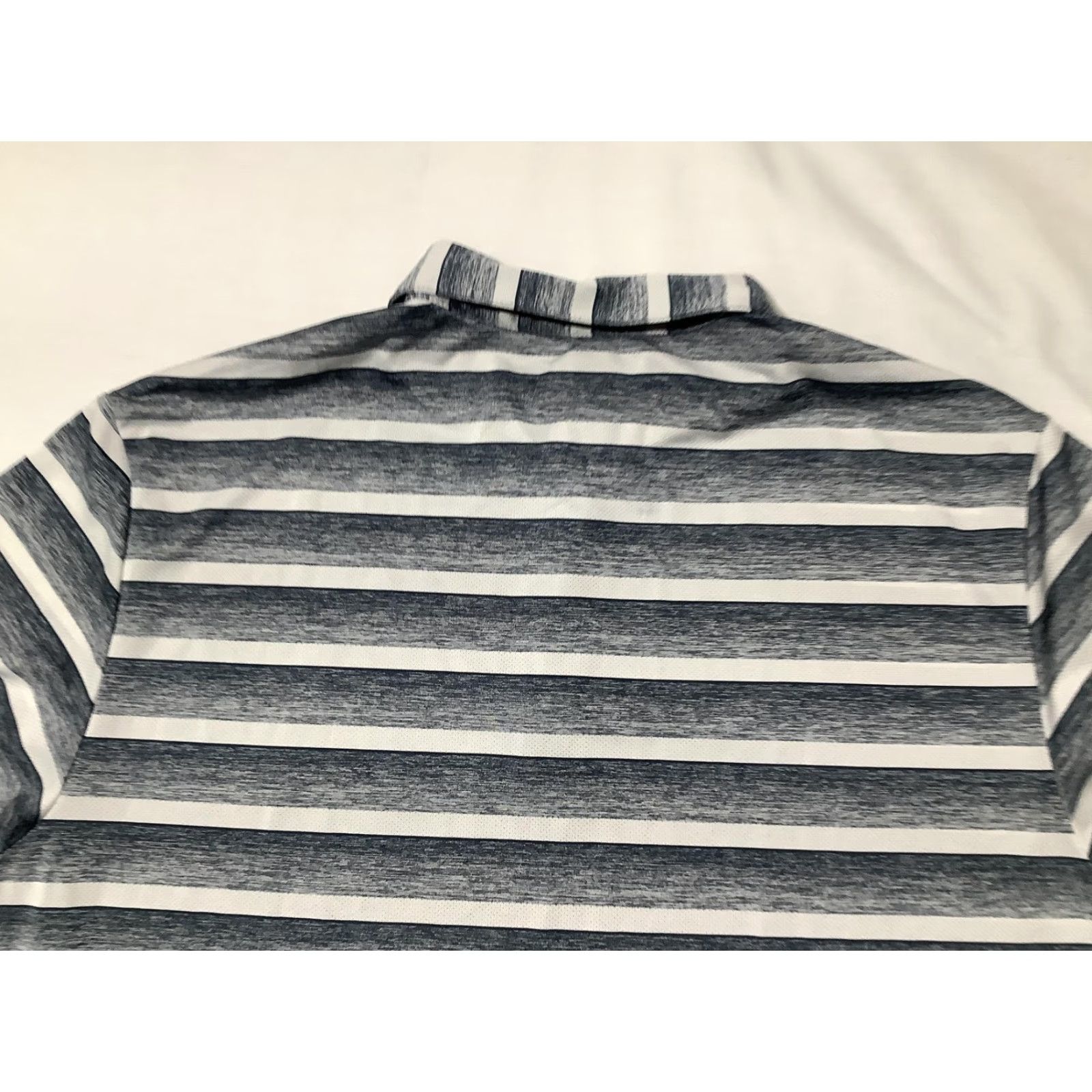 Adidas adidas Polo Shirt Mens L Blue White Striped Performance Golf Knit Athletic Size US L / EU 52-54 / 3 - 7 Thumbnail