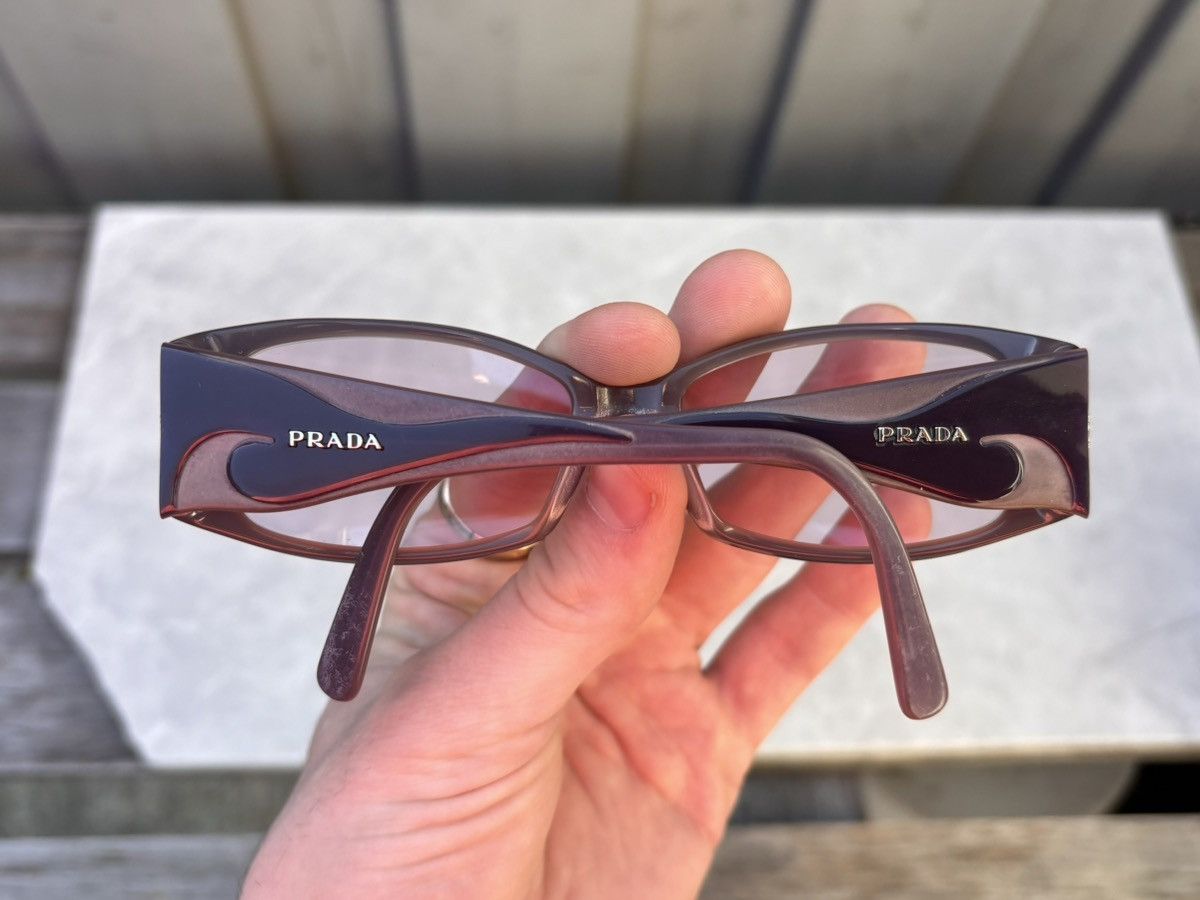 Designer × Prada × Vintage 2000s Prada Sunglasses Pink Flame Tribal Y2K Tiny Hadid Core Size ONE SIZE - 17 Thumbnail