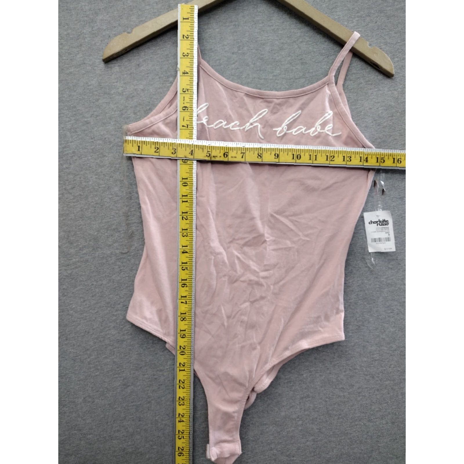 Vintage Charlotte Russe Women’s Sleeveless Bodysuit One Piece Beach Babe Pink S Size S / US 4 / IT 40 - 4 Thumbnail