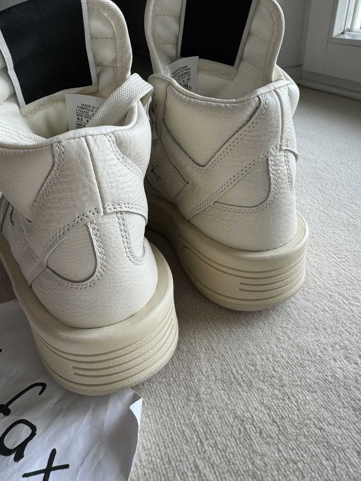 Converse × Rick Owens Drkshdw NEW | TURBOWPN DRKSHDW X CONVERSE WOMENS WHITE/MILK Size US 9 / IT 39 - 7 Thumbnail