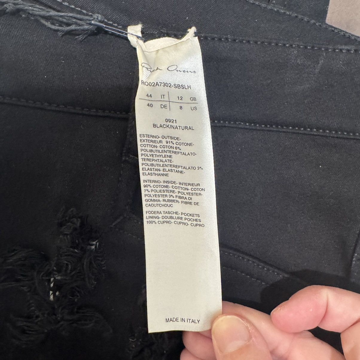 Rick Owens Rick Owens Tyrone Slashed Cut Out Black Natural Denim Jeans Size 30" / US 8 / IT 44 - 11 Thumbnail