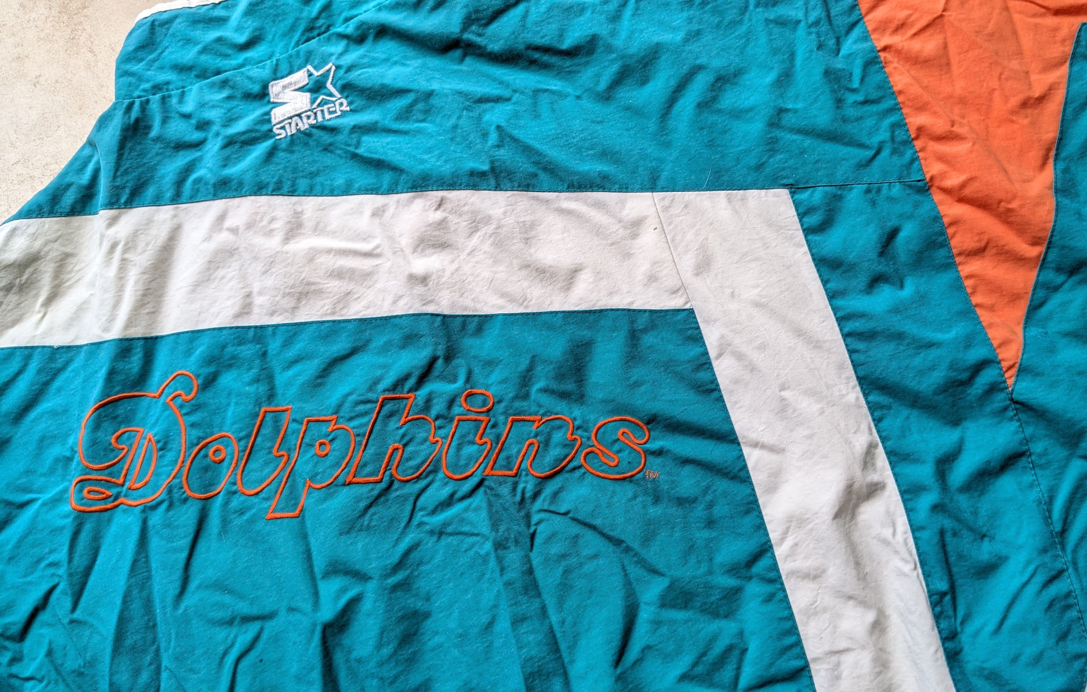 Starter Miami Dolphins 90s STAR windbreaker SHULA teal NFL vintage Size US L / EU 52-54 / 3 - 4 Thumbnail
