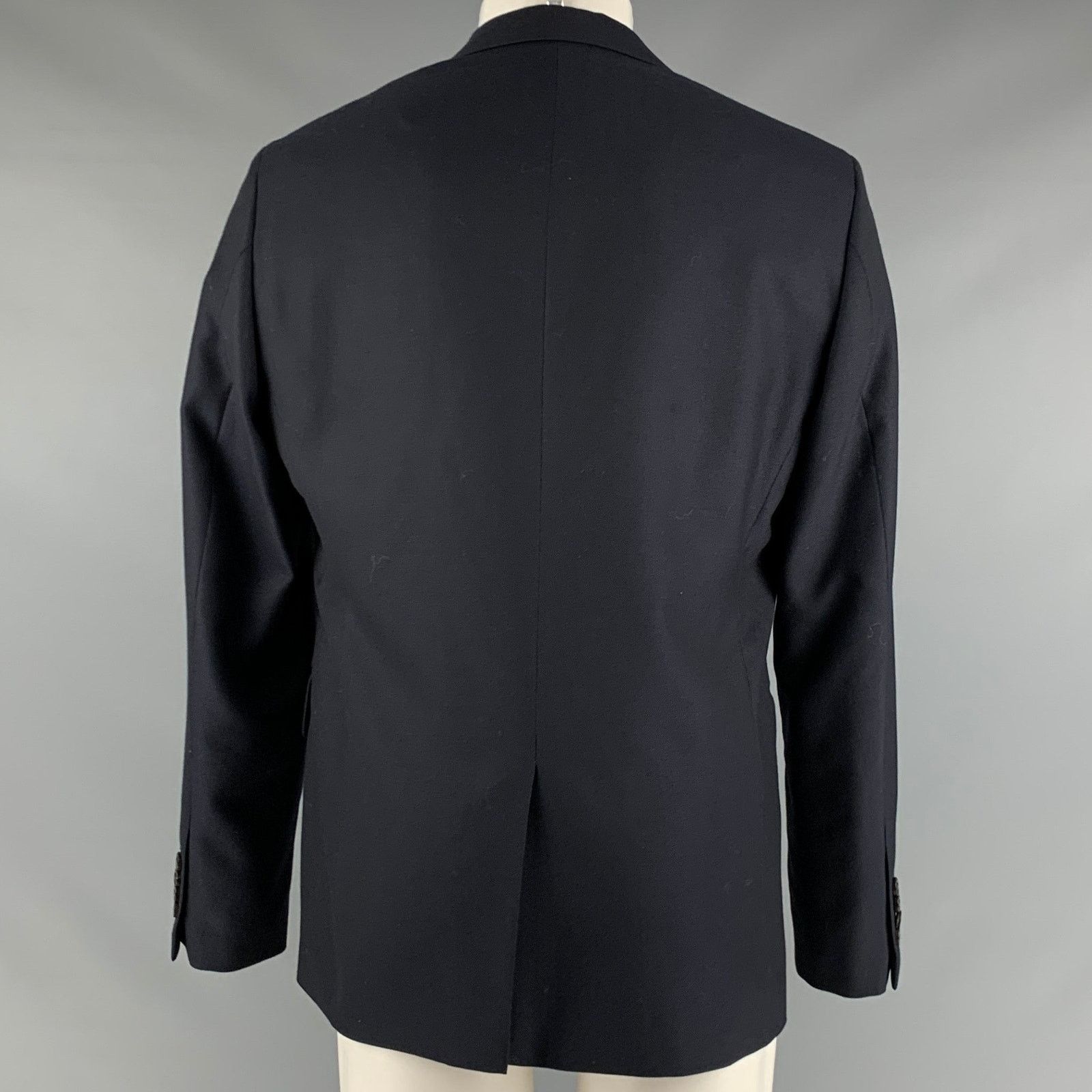 Sandro SANDRO Size 40 Navy Wool Notch Lapel Sport Coat Size 40R - 3 Thumbnail