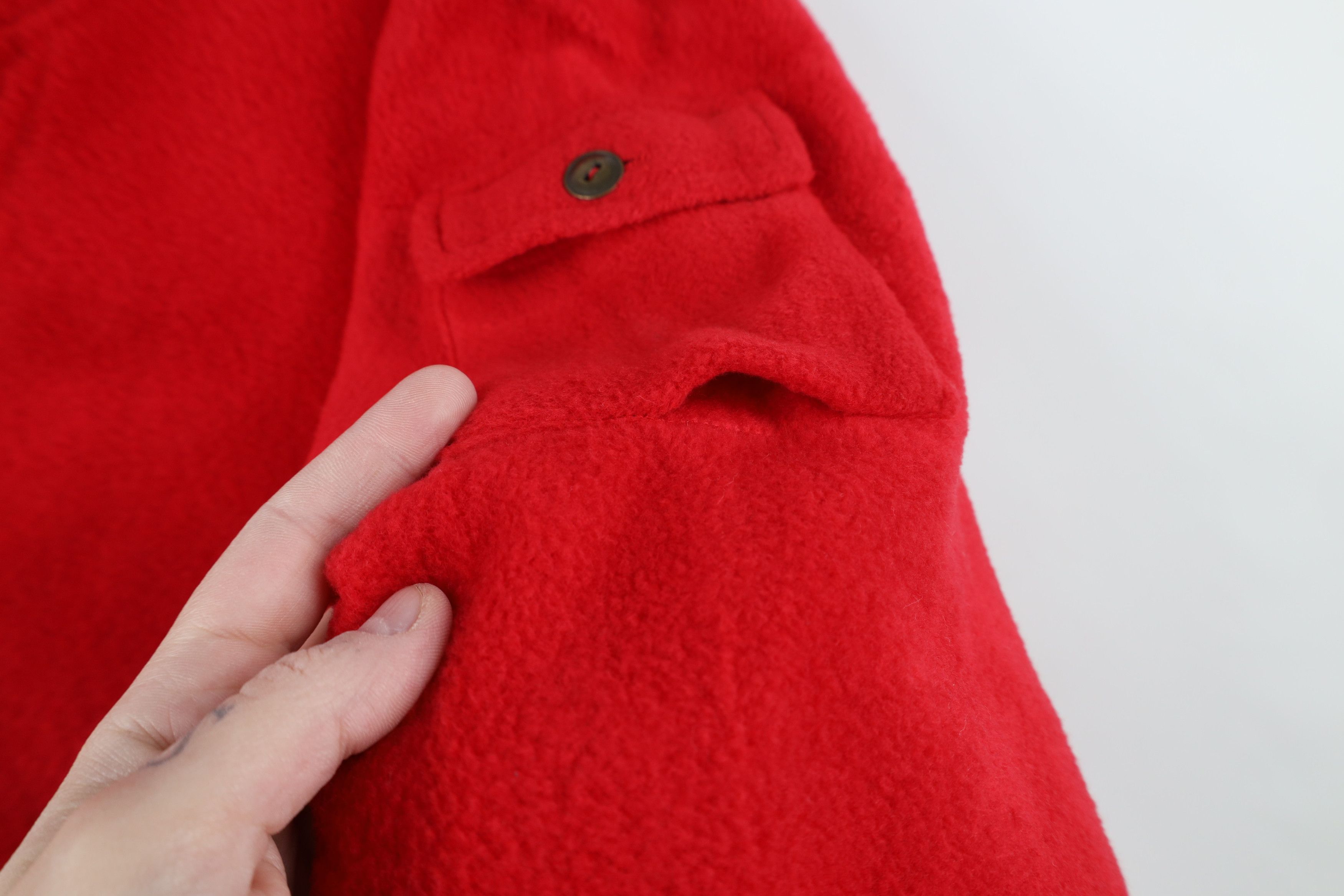 Vintage Vintage 90s Streetwear Pocket Fleece Crewneck Sweater Red Size US L / EU 52-54 / 3 - 4 Thumbnail