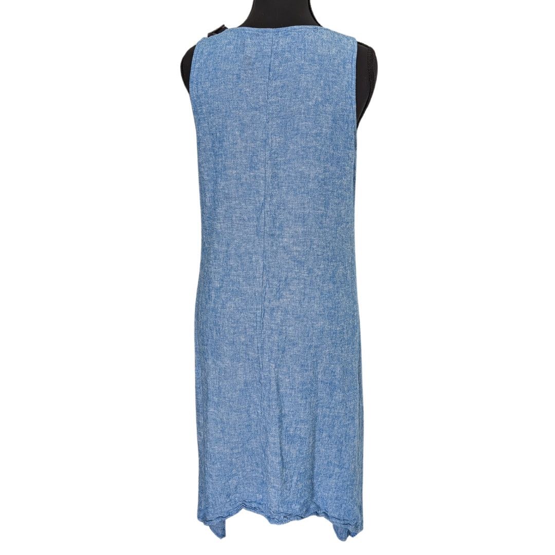 Anne Klein Anne Klein Sky Blue Textured Sheath Dress with V-Tail Size S / US 4 / IT 40 - 2 Thumbnail