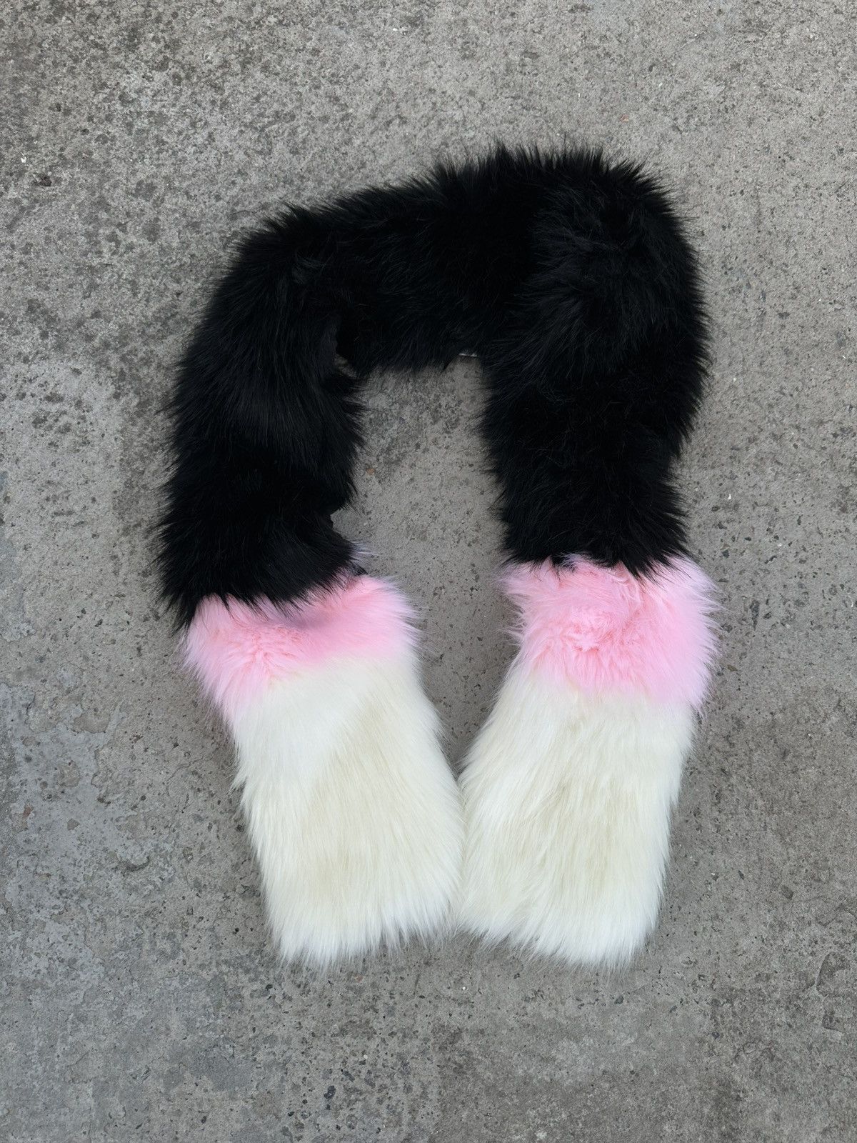 Japanese Brand × Number (N)ine Vintage Japanese Style Scarf Faux Fur Punk Gothic Y2K 00s Size ONE SIZE - 2 Thumbnail