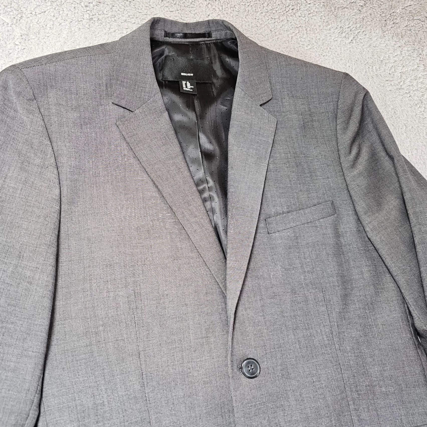H&M H&M Blazer Mens 38R Grey Regular Fit Stretch Sport Coat 2 Button Suit Jacket Shirt? Size 38R - 2 Thumbnail