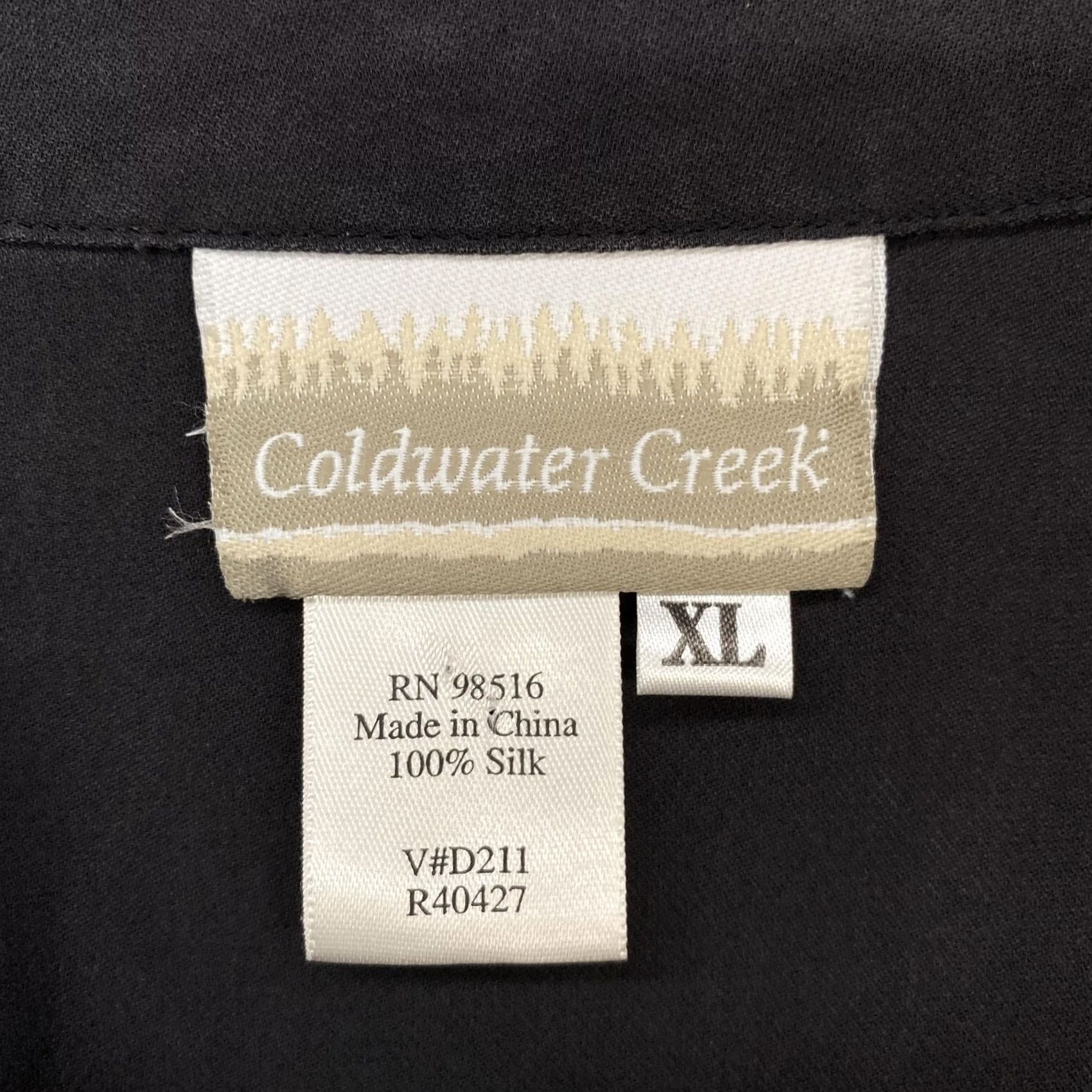 Coldwater Creek Coldwater Creek Womens XL Black Silk Pleated Button Front Long Sleeve Top Size XL / US 12-14 / IT 48-50 - 5 Thumbnail