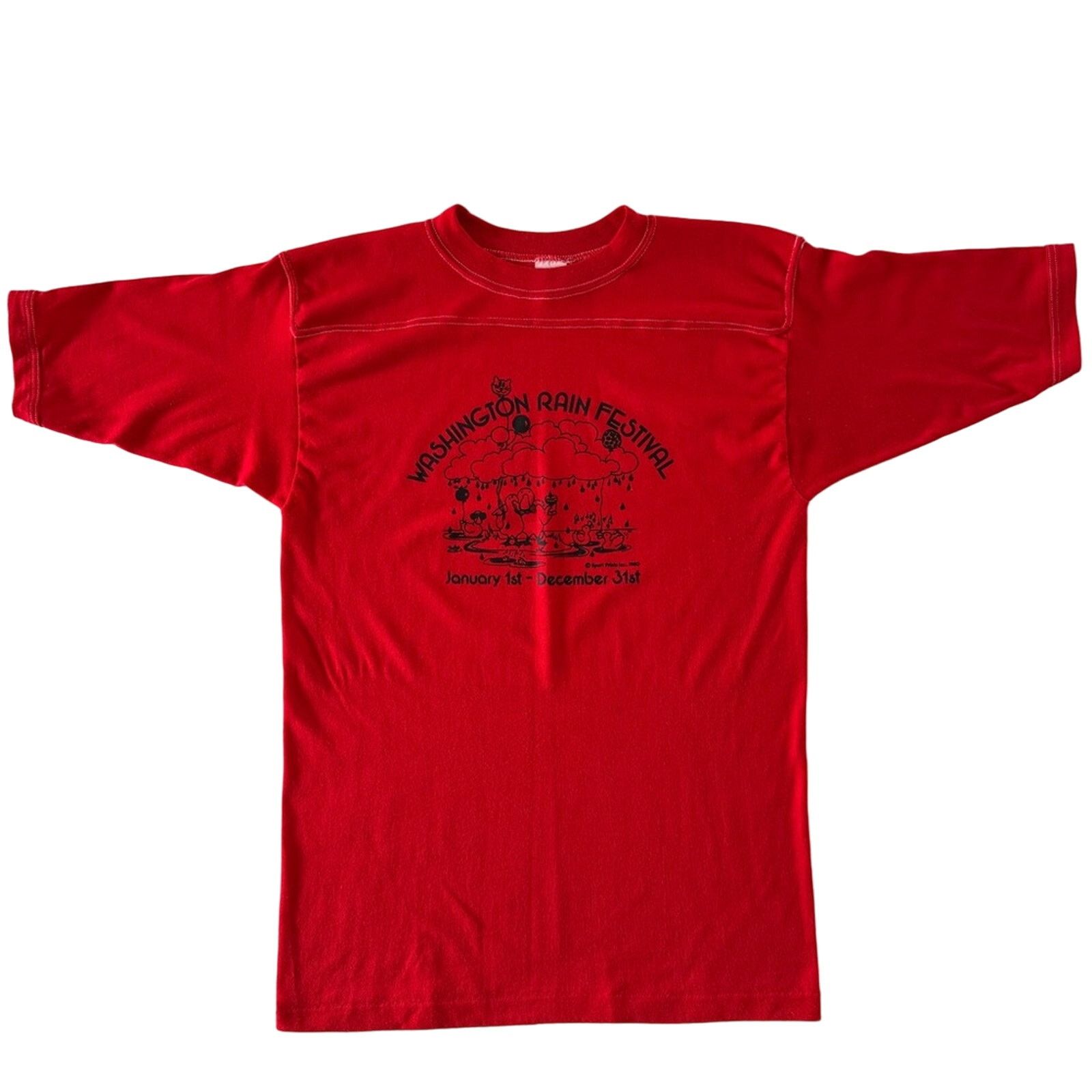 Vintage VTG Washington State Rain t shirt Size US M / EU 48-50 / 2 - 1 Thumbnail