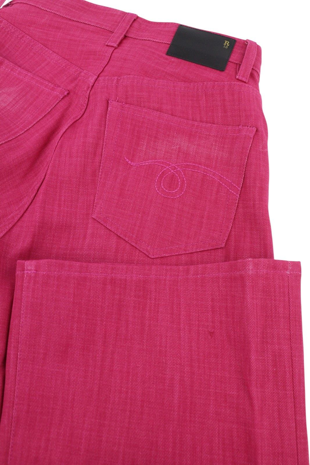 R13 JANE 27 Vivid Pink Faded Flared High Waist Denim 86225 Size 27" / US 4 / IT 40 - 5 Thumbnail