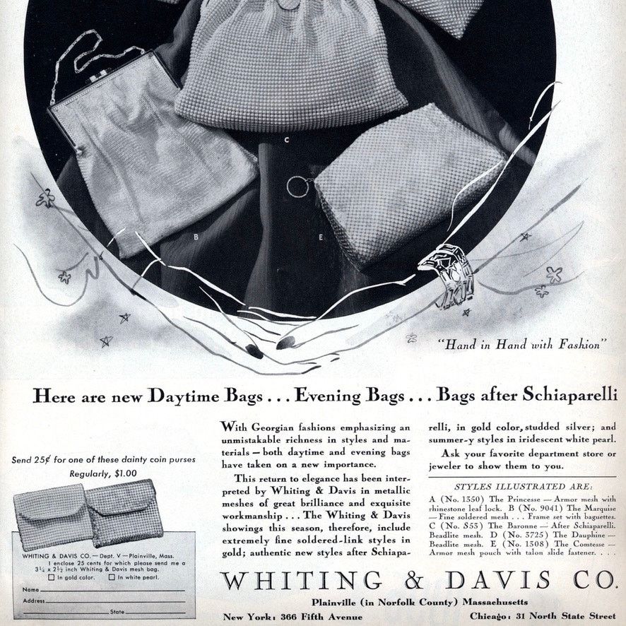 Vintage 1930s Whiting & Davis Vintage Metal Mesh Evening Bag Size ONE SIZE - 11 Thumbnail