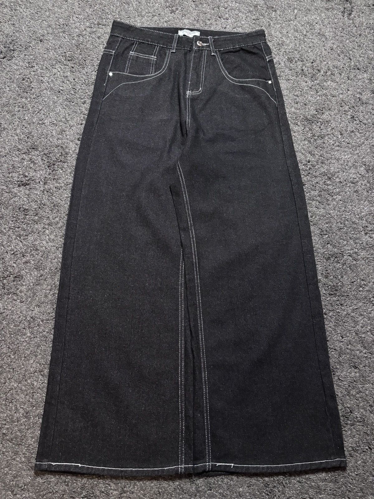 Jean × Vintage Vintage rare tribal medieval blazon sword black baggy jeans Size US 33 - 11 Thumbnail