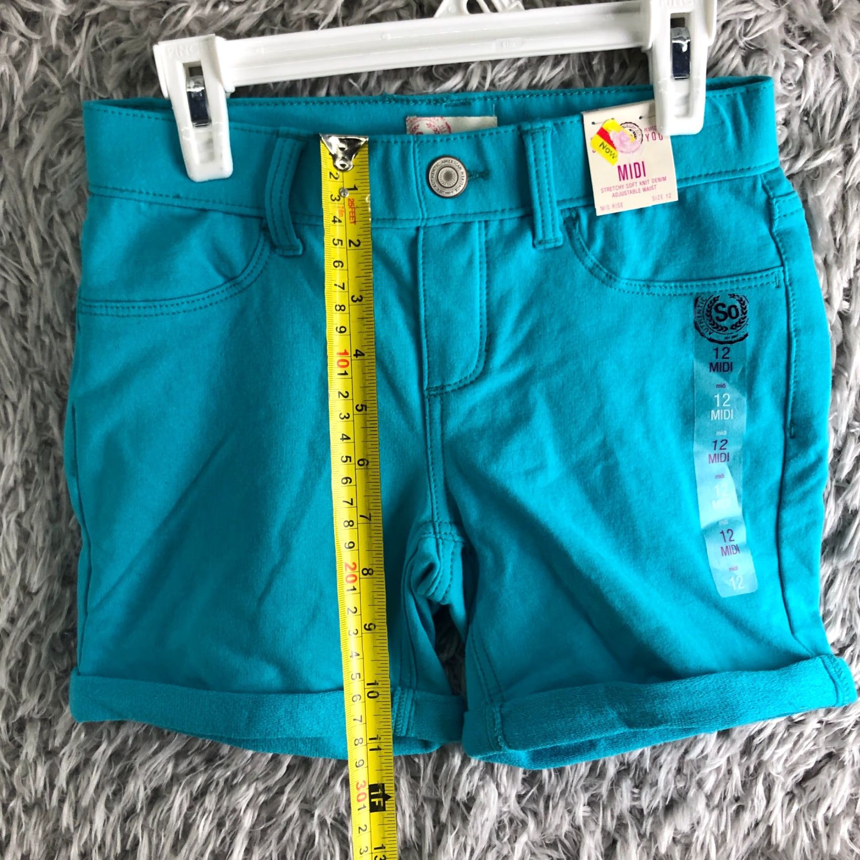 Vintage SO Bermuda Shorts Juniors Size 12 Blue Midi Bermuda Women Casual 5-Pocket Button Fly Cotton Blue Womens Size 34" / US 12 / IT 48 - 3 Thumbnail