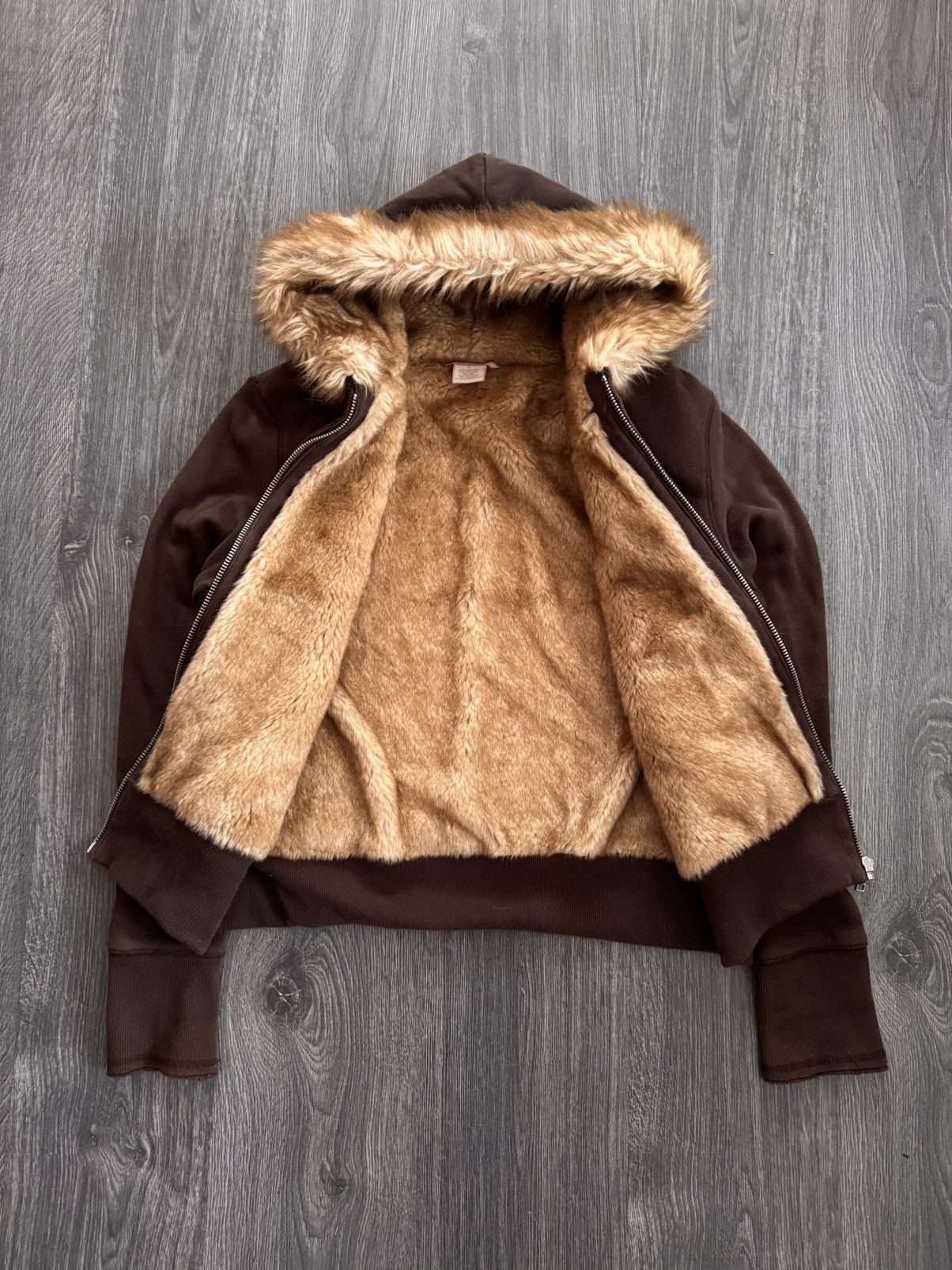 Vintage Vintage NRHA Brown Cropped Fur Hoodie Size US S / EU 44-46 / 1 - 6 Thumbnail