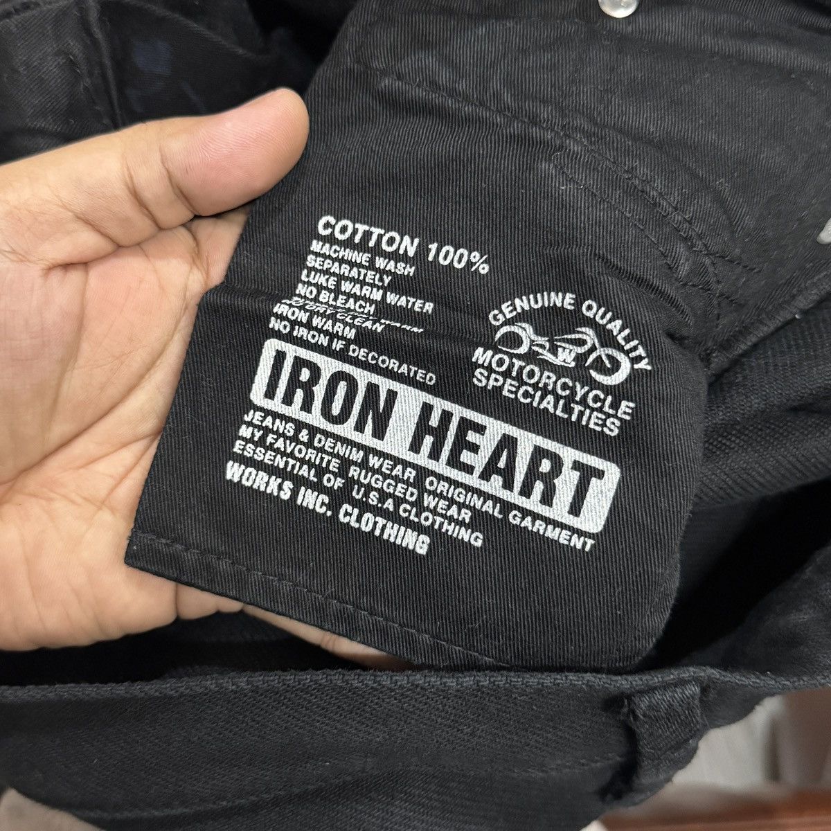 Other Iron Hearts 21oz Extra Heavy Black Denim Size 25" / US 0 / IT 36 - 8 Thumbnail