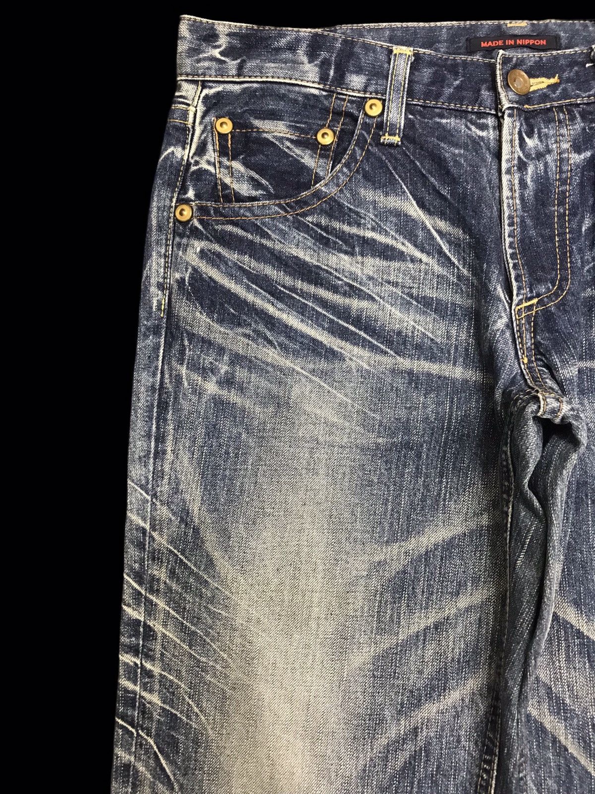 Japanese Brand 💥ARCHIVAL💥VINTAGE ET JAPAN CRAZY FADES RELAXED DENIM F392 Size US 32 / EU 48 - 4 Thumbnail