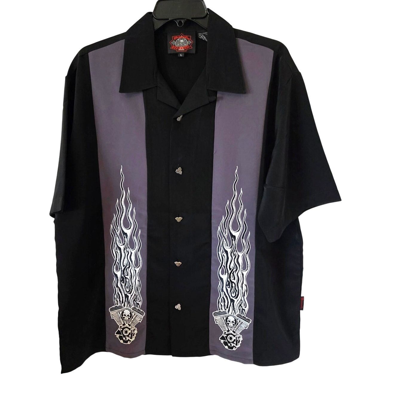 Dragonfly Dragonfly Roadhouse Skull & Flames Bowling Shirt Large Size US L / EU 52-54 / 3 - 1 Thumbnail