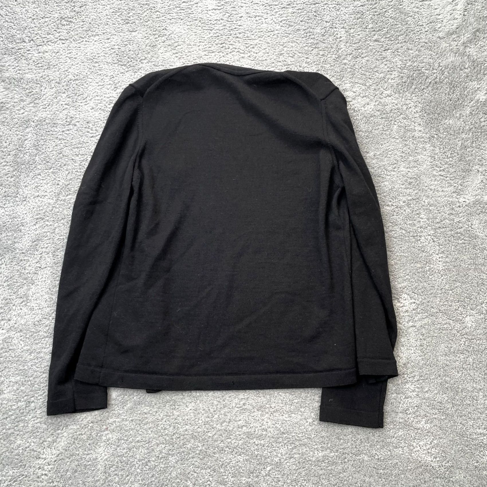 Vintage Giorgiolini Sweater Cardigan Womens M Black Merino Wool Knit 100% Italy Size M / US 6-8 / IT 42-44 - 2 Thumbnail