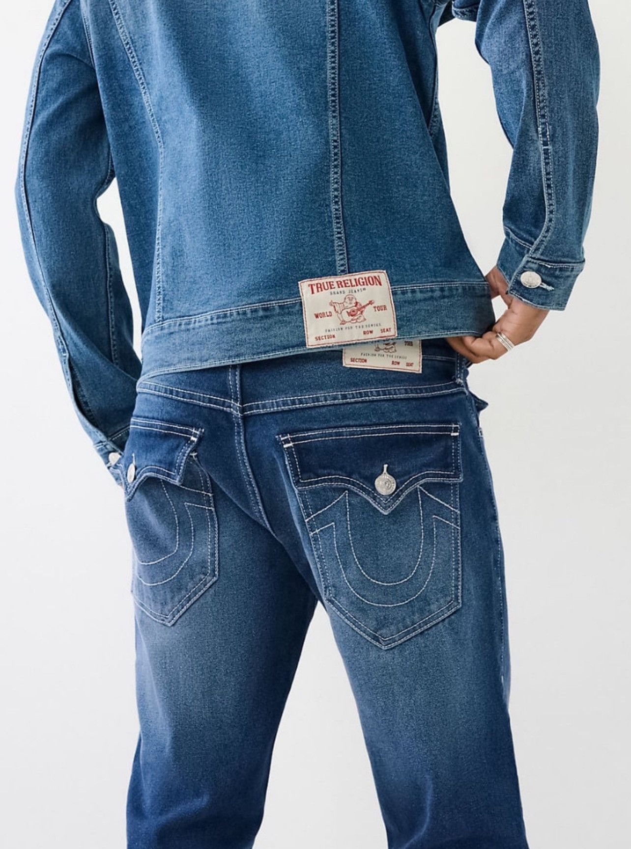 True Religion New True Religion Ricky Relaxed Straight Jeans Flap 31x34 Size US 31 - 2 Thumbnail