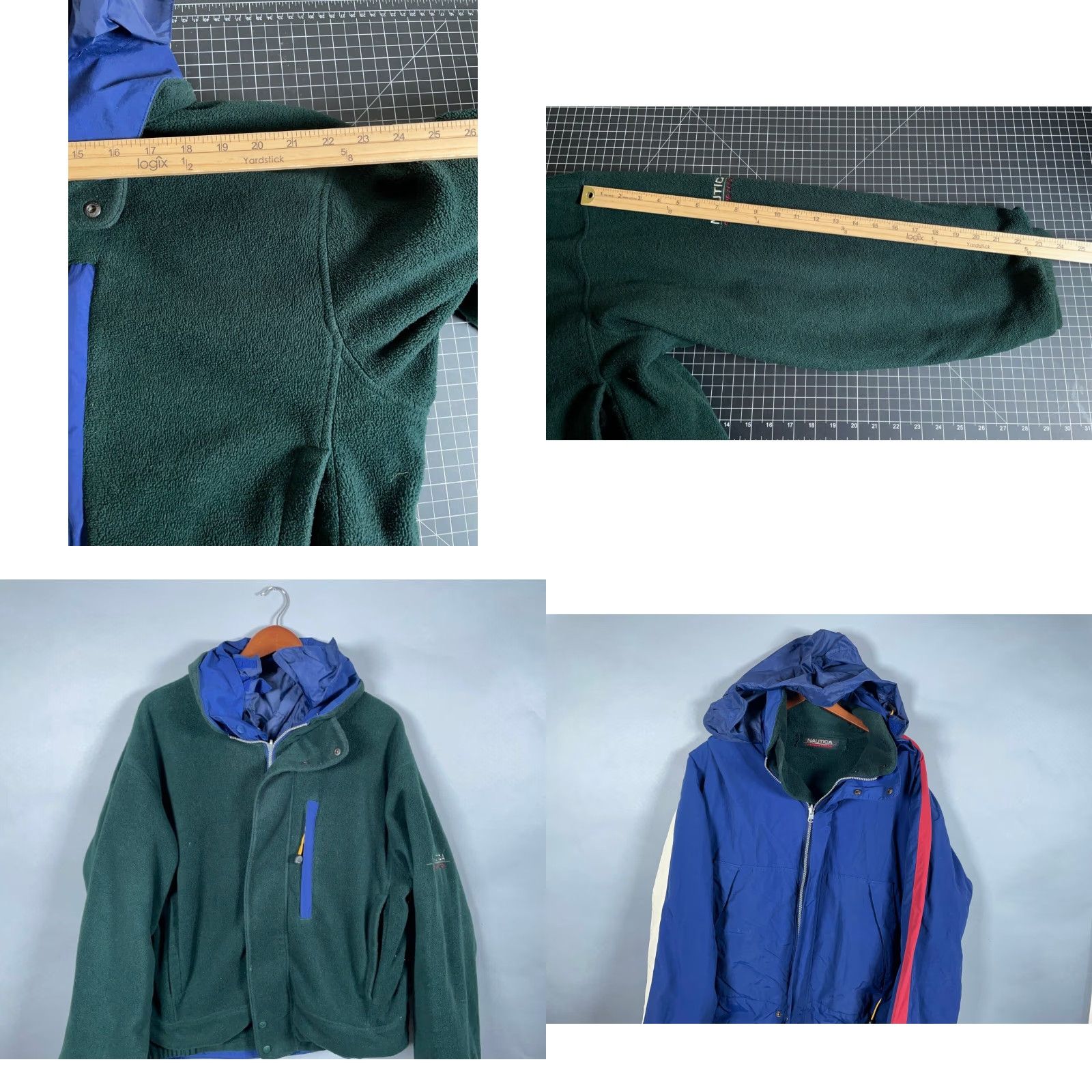 Nautica VINTAGE Nautica Reversible Zip Up Jacket Men's Large Blue Green Hooded Bomber Jacket Casual Size US L / EU 52-54 / 3 - 8 Thumbnail