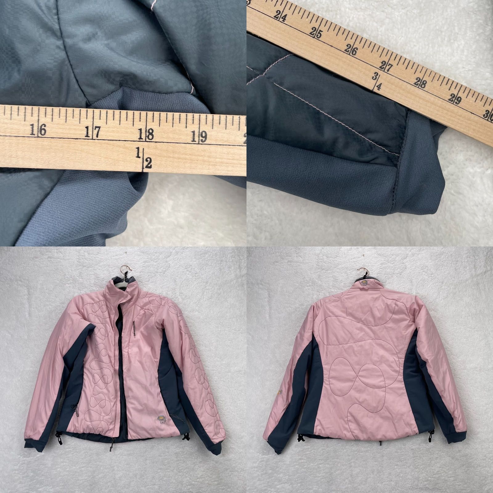 Mountain Hardwear VINTAGE Mountain Hardwear Jacket Womens 6 Gray Pink Coat Puffer Reversible Quilted Hike Size M / US 6-8 / IT 42-44 - 8 Thumbnail