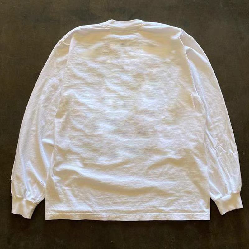 Vintage White retro street party print long-sleeved t-shirt Size US M / EU 48-50 / 2 - 2 Thumbnail