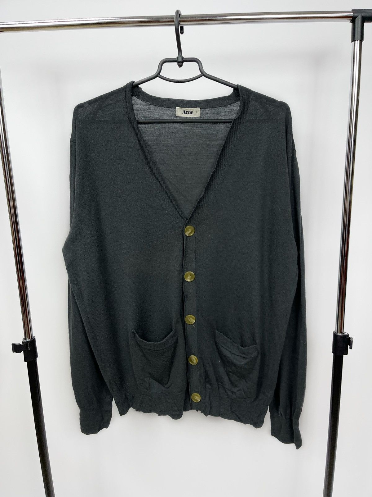 Acne Studios Acne Studios Cardigan Sweater Size S Grey 100% Wool Size US S / EU 44-46 / 1 - 1 Thumbnail